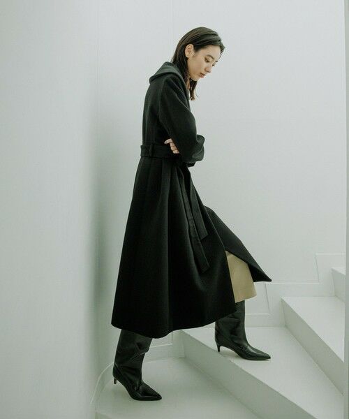 ROPE'/ロペ プレミアムカシミヤ ショールカラーコート【25AW】 ブラック(01) 38