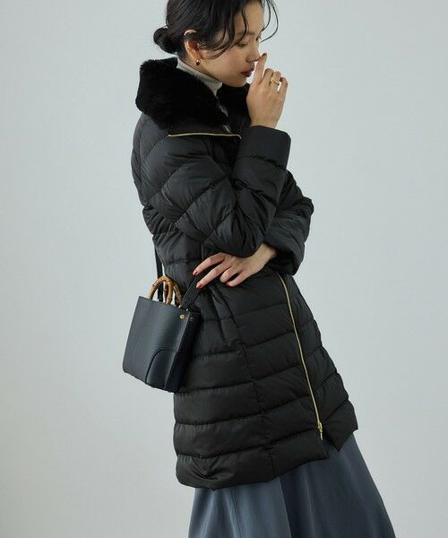 ROPE'/ロペ サテンロング丈ダウンコート/イージーケア ブラック(01) 38 ROPE'/ロペ サテンロング丈ダウンコート/イージーケア ブラック(01) 38