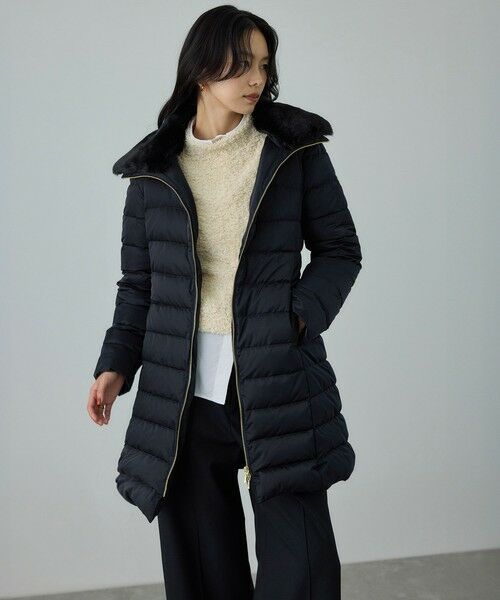 ROPE'/ロペ サテンロング丈ダウンコート/イージーケア ネイビー(40) 36 ROPE'/ロペ サテンロング丈ダウンコート/イージーケア ネイビー(40) 36