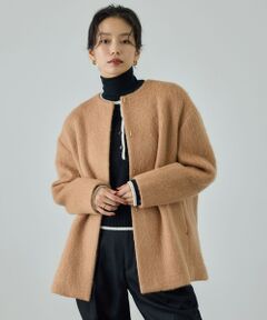 ROPE' / ロペ その他アウター | ウールモヘヤノーカラーミドル丈コート