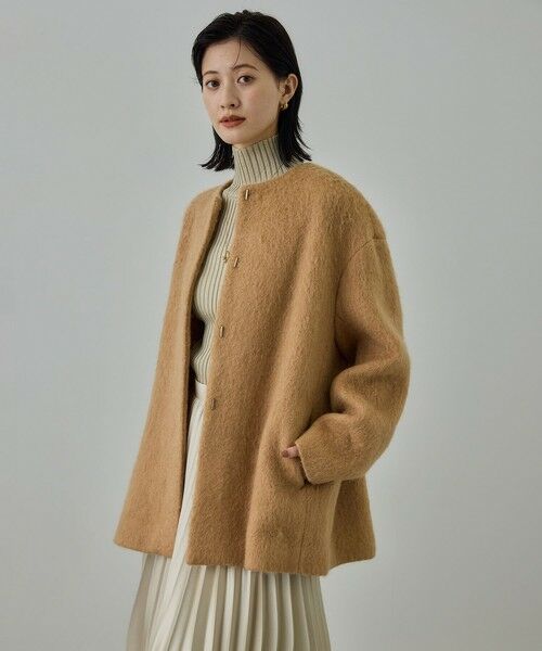 ROPE' / ロペ その他アウター | ウールモヘヤノーカラーミドル丈コート | 詳細18