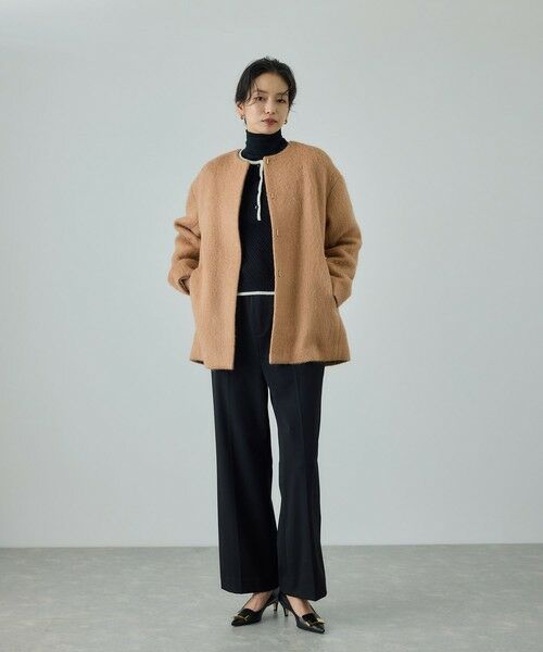 ROPE' / ロペ その他アウター | ウールモヘヤノーカラーミドル丈コート | 詳細2