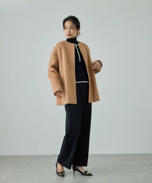 ROPE' / ロペ その他アウター | ウールモヘヤノーカラーミドル丈コート | 詳細20