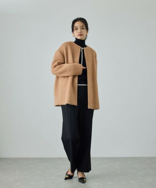 ROPE' / ロペ その他アウター | ウールモヘヤノーカラーミドル丈コート | 詳細3