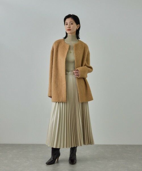 ROPE' / ロペ その他アウター | ウールモヘヤノーカラーミドル丈コート | 詳細8