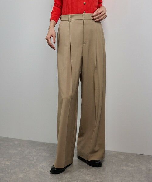 ROPE'/ロペ ワンタックストレートワイドパンツ【REGGIANI(レッジアーニ)】 ベージュ(27) 36 ROPE'/ロペ ワンタックストレートワイドパンツ【REGGIANI(レッジアーニ)】 ベージュ(27) 36