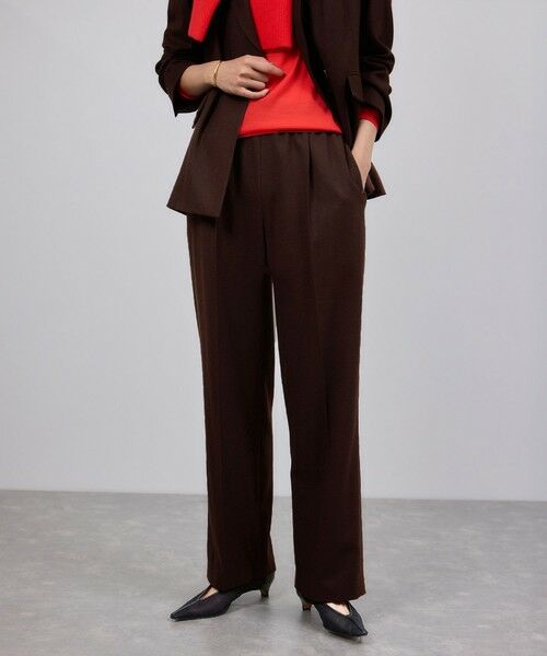 ROPE'/ロペ ウールフランネルタックイージーパンツ/イージーケア・セットアップ対応 ブラウン(20) 36 ROPE'/ロペ ウールフランネルタックイージーパンツ/イージーケア・セットアップ対応 ブラウン(20) 36