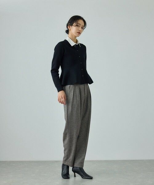 ROPE' / ロペ スラックス・ドレスパンツ | ウールレーヨンクラシック2タックパンツ(ヘリンボーン/グレンチェック)/セットアップ対応 | 詳細5