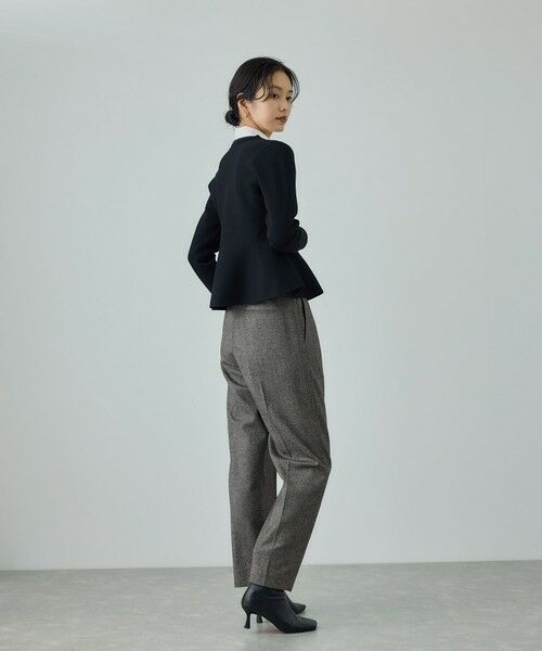 ROPE' / ロペ スラックス・ドレスパンツ | ウールレーヨンクラシック2タックパンツ(ヘリンボーン/グレンチェック)/セットアップ対応 | 詳細6
