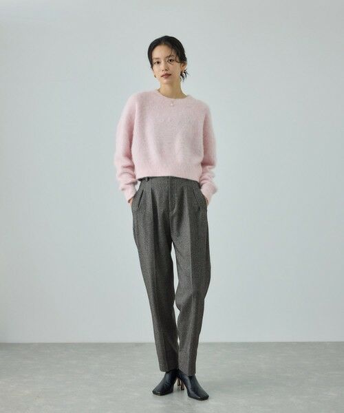 ROPE' / ロペ スラックス・ドレスパンツ | ウールレーヨンクラシック2タックパンツ(ヘリンボーン/グレンチェック)/セットアップ対応 | 詳細2