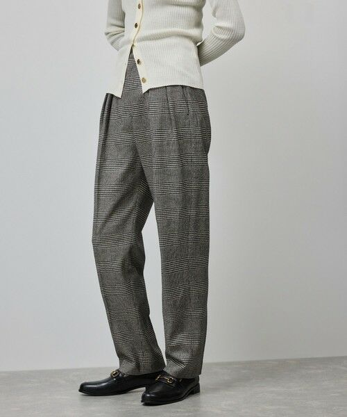 ROPE' / ロペ スラックス・ドレスパンツ | ウールレーヨンクラシック2タックパンツ(ヘリンボーン/グレンチェック)/セットアップ対応 | 詳細15