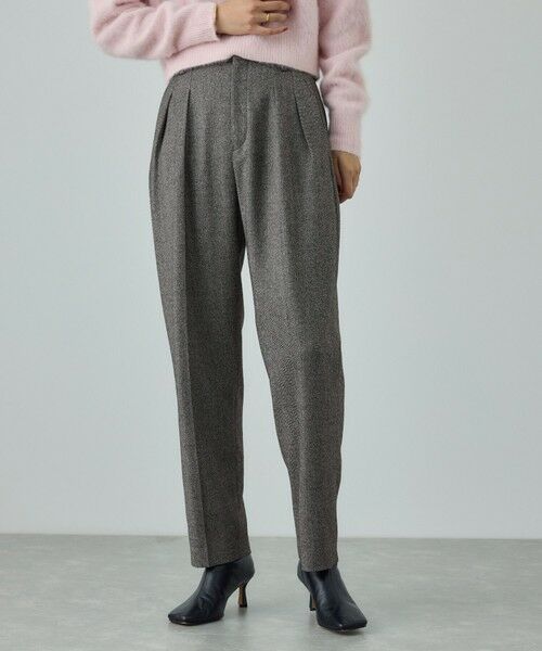 ROPE' / ロペ スラックス・ドレスパンツ | ウールレーヨンクラシック2タックパンツ(ヘリンボーン/グレンチェック)/セットアップ対応 | 詳細9