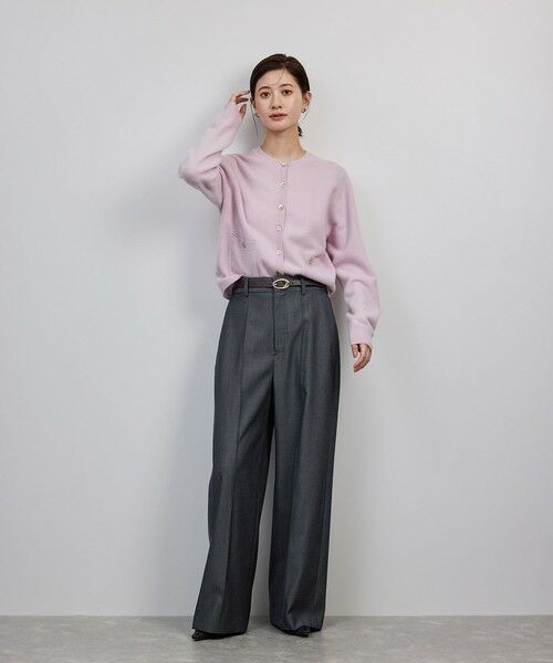 ROPE' / ロペ その他パンツ | 梳毛ギャバ プリーテッド ワイドパンツ | 詳細1