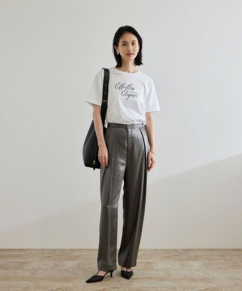 ROPE' / ロペ その他パンツ | 【WEB・一部店舗限定】ブライトハンマーサテンテーパードパンツ/洗える | 詳細1