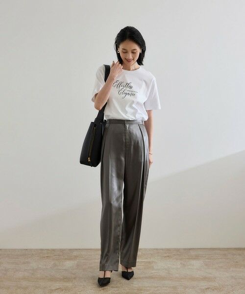 ROPE' / ロペ その他パンツ | 【WEB・一部店舗限定】ブライトハンマーサテンテーパードパンツ/洗える | 詳細6