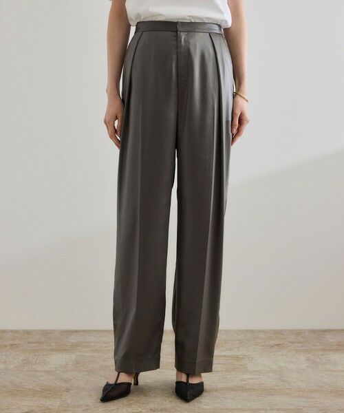 ROPE' / ロペ その他パンツ | 【WEB・一部店舗限定】ブライトハンマーサテンテーパードパンツ/洗える | 詳細9