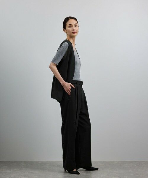 ROPE' / ロペ スラックス・ドレスパンツ | 【洗える】ウール混ツイル ベルト付きツータックワイドパンツ/セットアップ対応【WEB・一部店舗限定】 | 詳細19