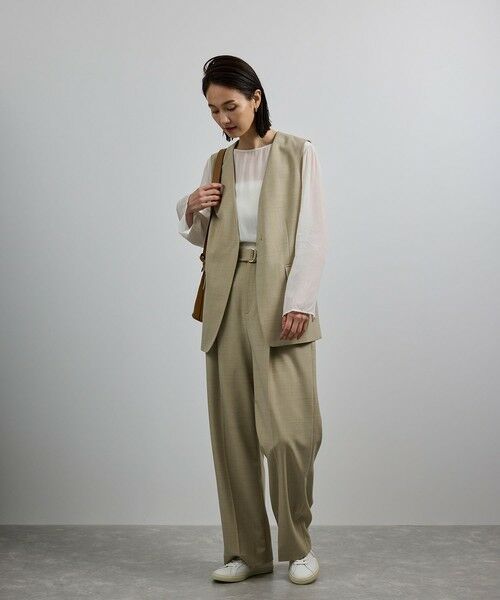 ROPE' / ロペ スラックス・ドレスパンツ | 【洗える】ウール混ツイル ベルト付きツータックワイドパンツ/セットアップ対応【WEB・一部店舗限定】 | 詳細20