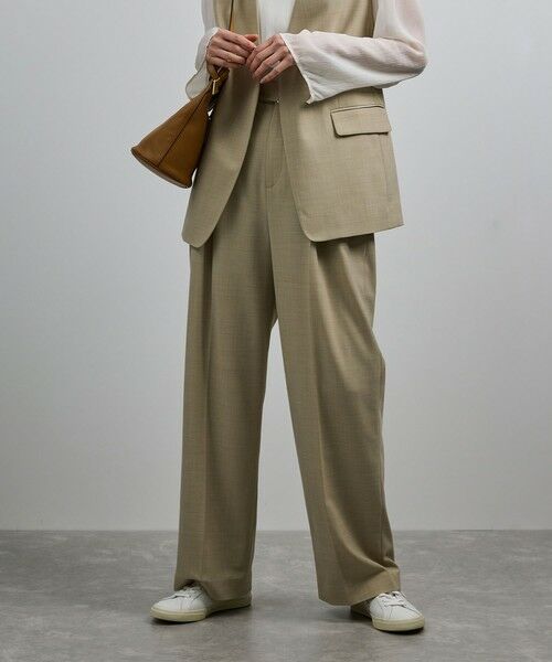 ROPE' / ロペ スラックス・ドレスパンツ | 【洗える】ウール混ツイル ベルト付きツータックワイドパンツ/セットアップ対応【WEB・一部店舗限定】 | 詳細5