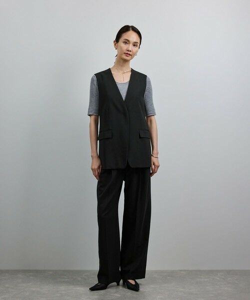 ROPE' / ロペ スラックス・ドレスパンツ | 【洗える】ウール混ツイル ベルト付きツータックワイドパンツ/セットアップ対応【WEB・一部店舗限定】 | 詳細6