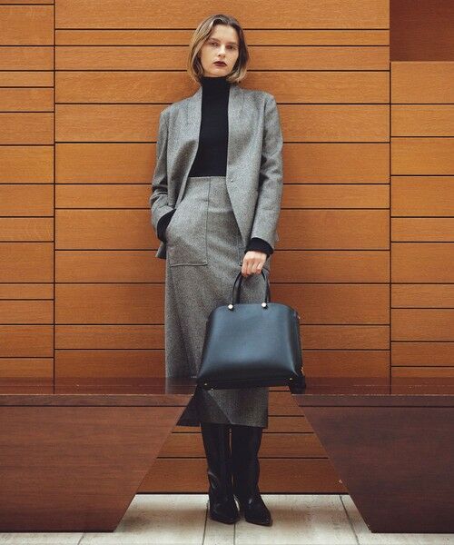 ROPE' / ロペ テーラードジャケット | ウール混ノーカラージャケット(無地/ヘリンボーン)/セットアップ対応 | 詳細1