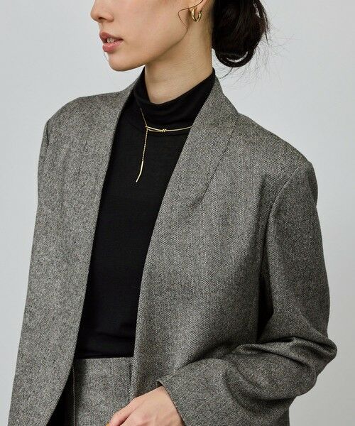 ROPE' / ロペ テーラードジャケット | ウール混ノーカラージャケット(無地/ヘリンボーン)/セットアップ対応 | 詳細14