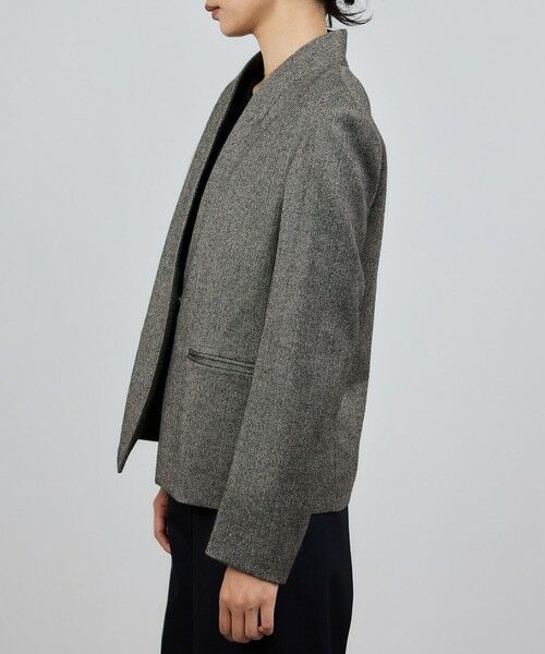 ROPE' / ロペ テーラードジャケット | ウール混ノーカラージャケット(無地/ヘリンボーン)/セットアップ対応 | 詳細16