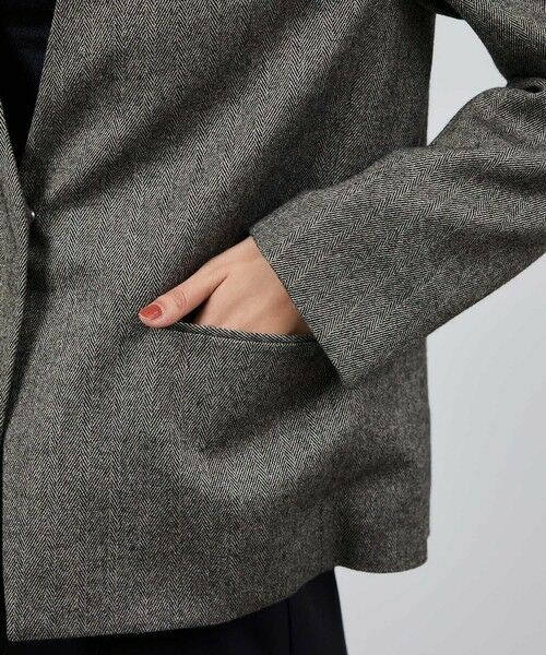 ROPE' / ロペ テーラードジャケット | ウール混ノーカラージャケット(無地/ヘリンボーン)/セットアップ対応 | 詳細20