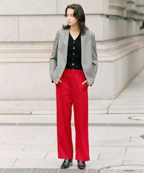 ROPE' / ロペ テーラードジャケット | ウール混ノーカラージャケット(無地/ヘリンボーン)/セットアップ対応 | 詳細27