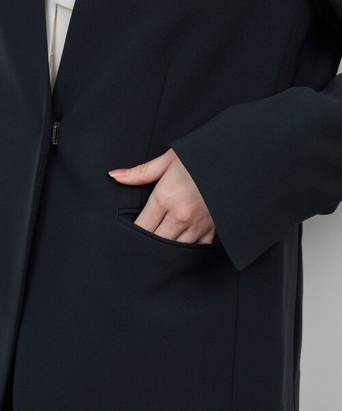 ROPE' / ロペ ノーカラージャケット | トリアセダブルクロス Ｖネックジャケット/イージーケア・セットアップ対応・25AW | 詳細13