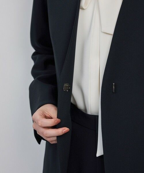 ROPE' / ロペ ノーカラージャケット | トリアセダブルクロス Ｖネックジャケット/イージーケア・セットアップ対応・25AW | 詳細15