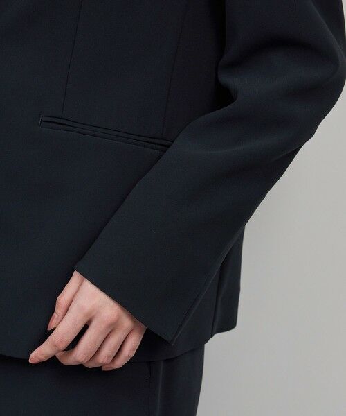 ROPE' / ロペ ノーカラージャケット | トリアセダブルクロス クルーネックジャケット/イージーケア・セットアップ対応・25AW | 詳細15