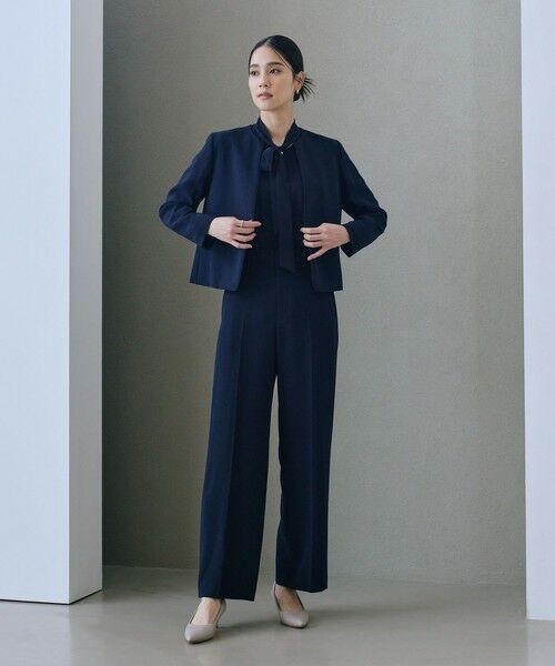 ROPE' / ロペ ノーカラージャケット | トリアセダブルクロス クルーネックジャケット/イージーケア・セットアップ対応・25AW | 詳細2