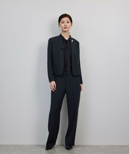 ROPE' / ロペ ノーカラージャケット | トリアセダブルクロス クルーネックジャケット/イージーケア・セットアップ対応・25AW | 詳細7