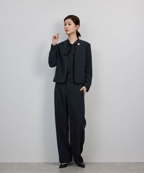 ROPE' / ロペ ノーカラージャケット | トリアセダブルクロス クルーネックジャケット/イージーケア・セットアップ対応・25AW | 詳細8