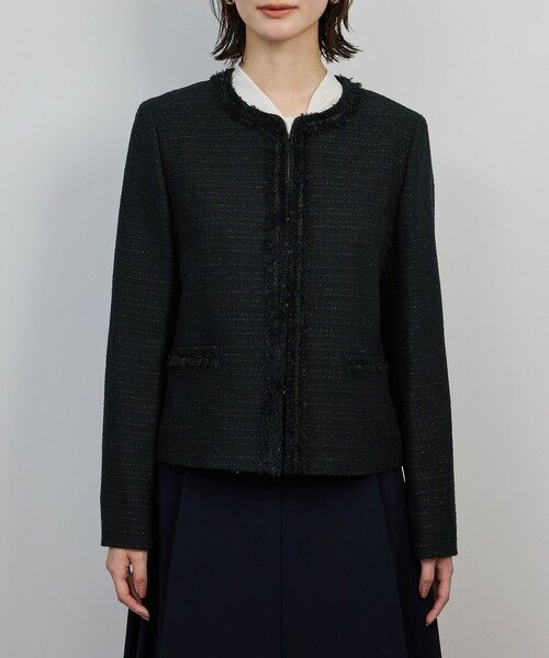 ROPE' / ロペ ノーカラージャケット | ミックスツイードノーカラージャケット/セットアップ対応・25AW | 詳細11