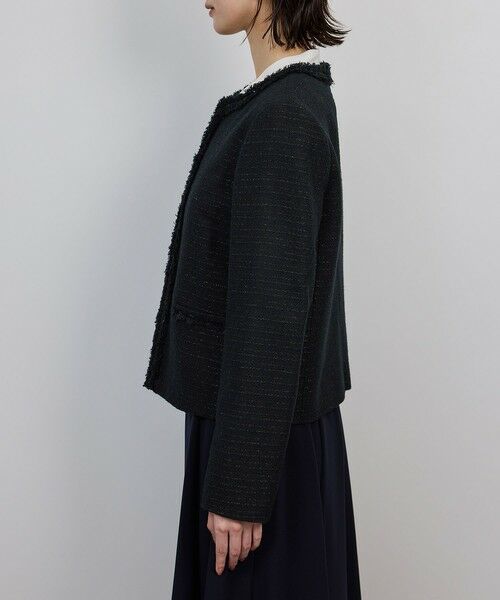 ROPE' / ロペ ノーカラージャケット | ミックスツイードノーカラージャケット/セットアップ対応・25AW | 詳細12