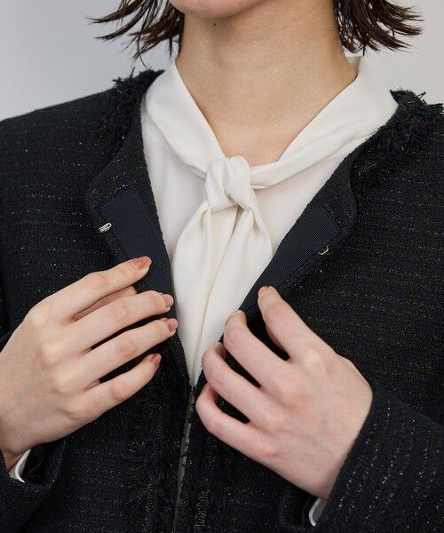 ROPE' / ロペ ノーカラージャケット | ミックスツイードノーカラージャケット/セットアップ対応・25AW | 詳細15