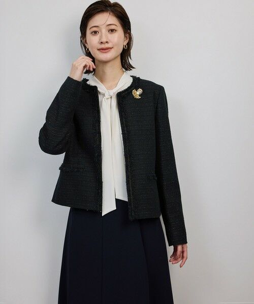 ROPE' / ロペ ノーカラージャケット | ミックスツイードノーカラージャケット/セットアップ対応・25AW | 詳細5