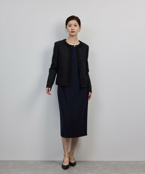 ROPE' / ロペ ノーカラージャケット | ミックスツイードノーカラージャケット/セットアップ対応・25AW | 詳細9