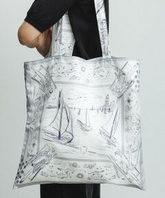 ROPE' / ロペ トートバッグ | 【YUKO SAEKI for ROPE’・コラボ】スカーフ柄プリント シルクトートバッグ【A4対応】