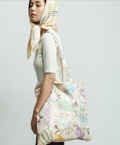 ROPE' / ロペ トートバッグ | 【YUKO SAEKI for ROPE’・コラボ】スカーフ柄プリント シルクトートバッグ【A4対応】