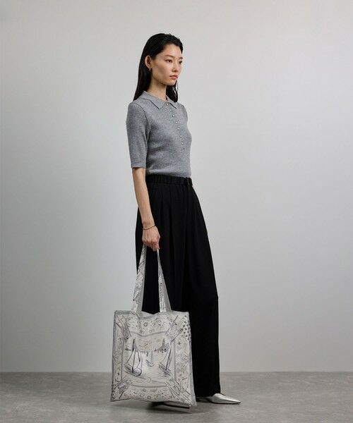 ROPE' / ロペ トートバッグ | 【YUKO SAEKI for ROPE’・コラボ】スカーフ柄プリント シルクトートバッグ【A4対応】 | 詳細10