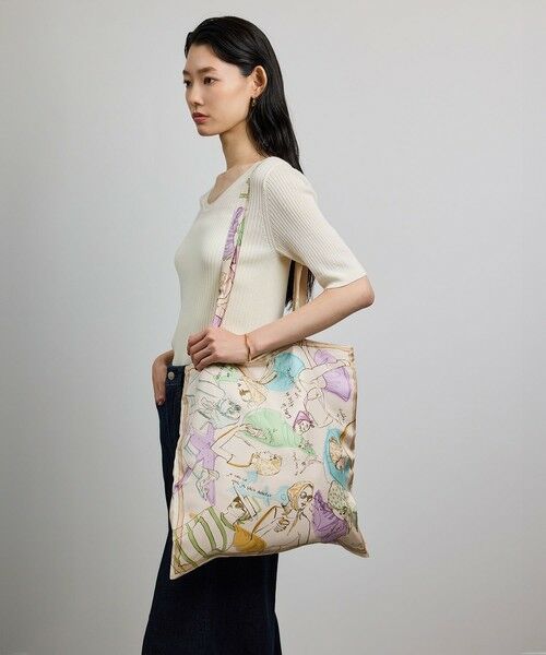 ROPE' / ロペ トートバッグ | 【YUKO SAEKI for ROPE’・コラボ】スカーフ柄プリント シルクトートバッグ【A4対応】 | 詳細11