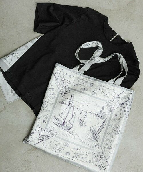 ROPE' / ロペ トートバッグ | 【YUKO SAEKI for ROPE’・コラボ】スカーフ柄プリント シルクトートバッグ【A4対応】 | 詳細3