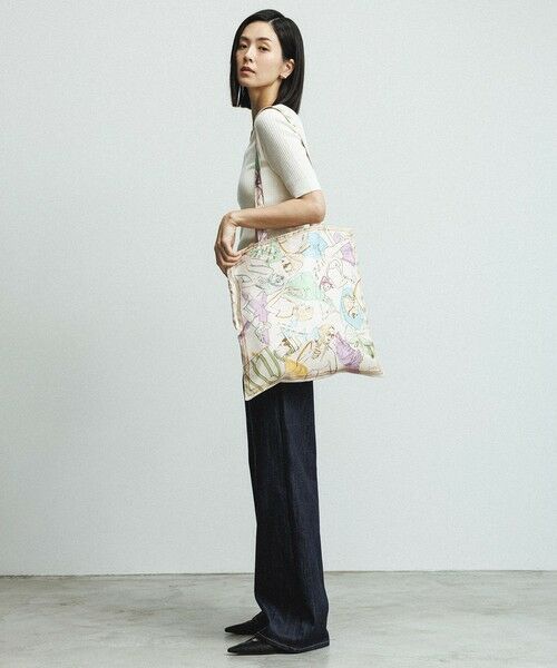 ROPE' / ロペ トートバッグ | 【YUKO SAEKI for ROPE’・コラボ】スカーフ柄プリント シルクトートバッグ【A4対応】 | 詳細4