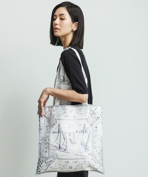 ROPE' / ロペ トートバッグ | 【YUKO SAEKI for ROPE’・コラボ】スカーフ柄プリント シルクトートバッグ【A4対応】 | 詳細6