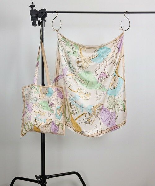 ROPE' / ロペ トートバッグ | 【YUKO SAEKI for ROPE’・コラボ】スカーフ柄プリント シルクトートバッグ【A4対応】 | 詳細7