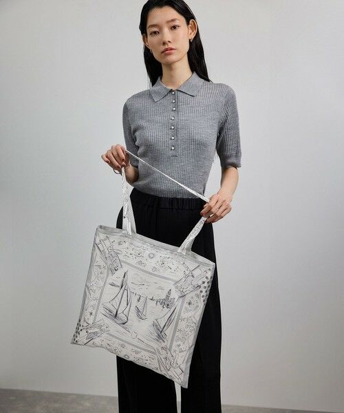 ROPE' / ロペ トートバッグ | 【YUKO SAEKI for ROPE’・コラボ】スカーフ柄プリント シルクトートバッグ【A4対応】 | 詳細9