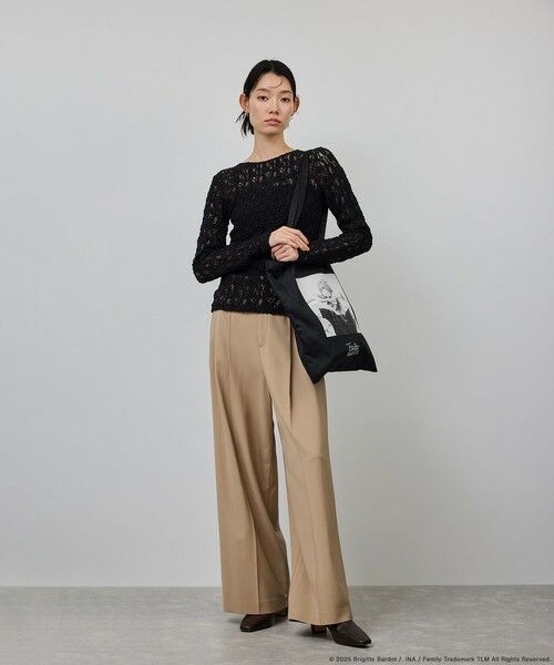 ROPE' / ロペ トートバッグ | 【Brigitte Bardot×ROPE'・コラボ】モノクロフォトプリントキャンバストートバッグ【A4対応】 | 詳細2